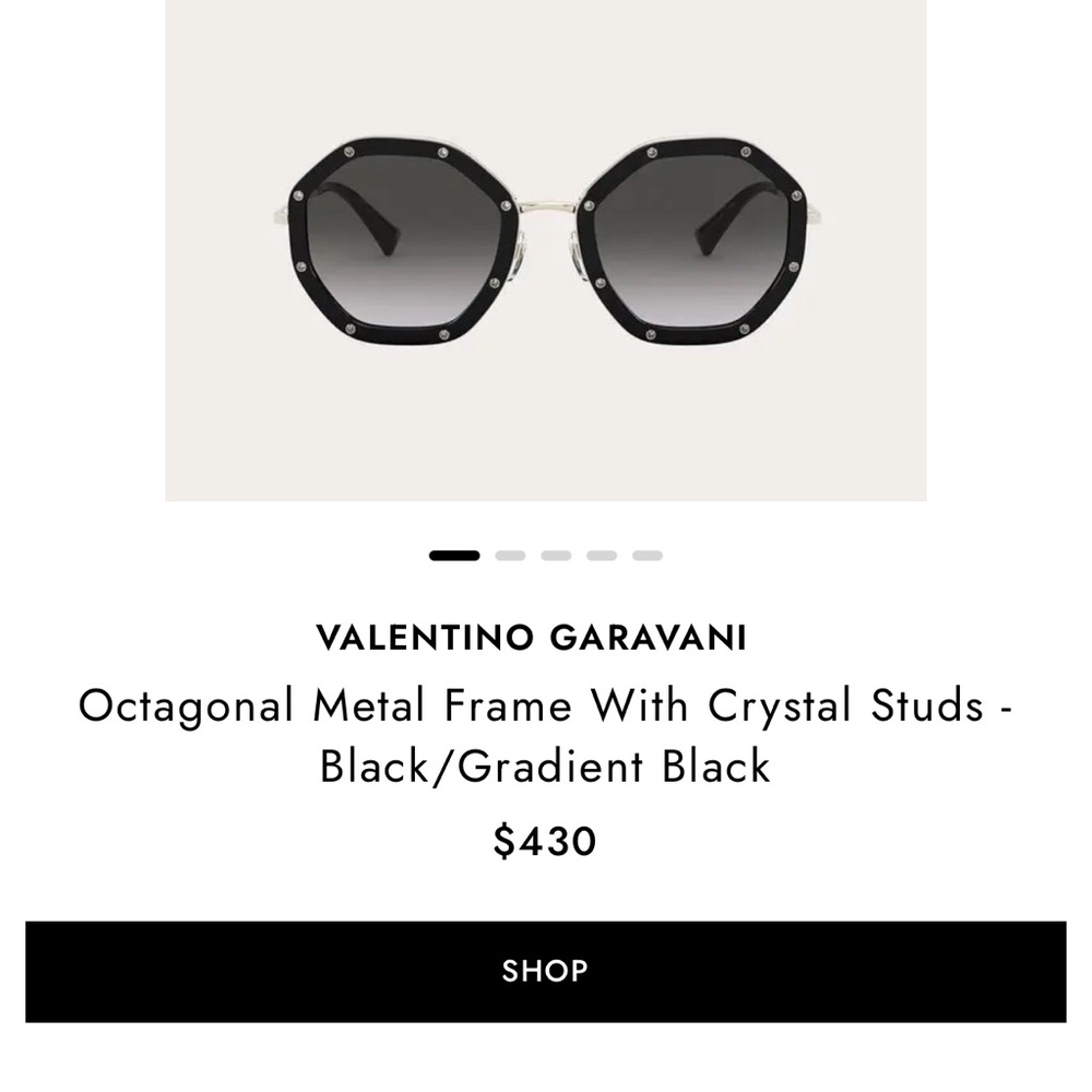 Valentino black/gold sunglasses with crystals